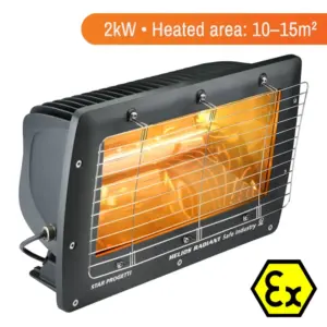 Helios EHSAFE20AL 2kW – ATEX approved infrared heater