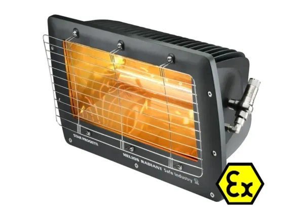 Helios EHSAFE20AL 2kW – ATEX approved infrared heater (right side view)