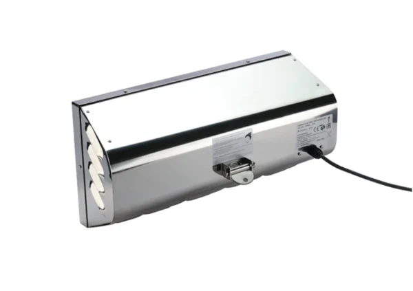 Varma WR2000 Stainless Steel Glass-Front 2kW IR Heater Rear View