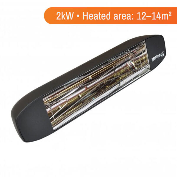 Heliosa 11 compact electric patio heater 2kW – Grey