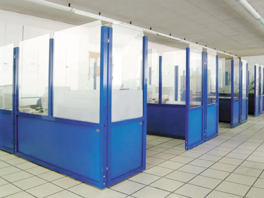 Industrial Modular Partitions used to create office workspaces