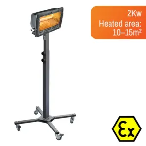 Helios EHSAFE20AL 2kW – ATEX approved infrared heater on telescopic stand
