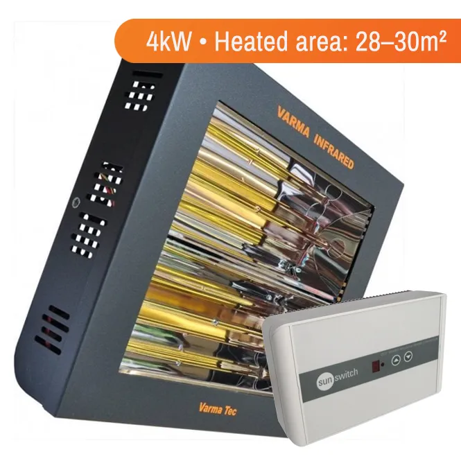 Varma V400 Vertical 4kW high output radiant infrared heater + CC3 Controller